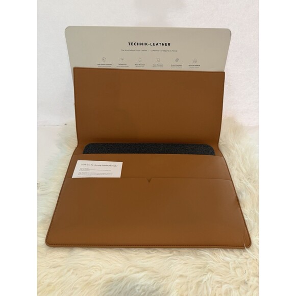 New Von Holzhausen MacBook Portfolio 16" vegan Leather Cover Caramel Brown Apple - Picture 6 of 11